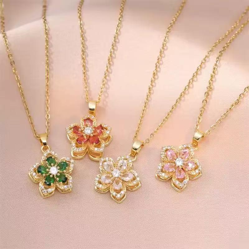 Fashionable pendant necklace, suitable for women, necklace decorated with artificial gemstones