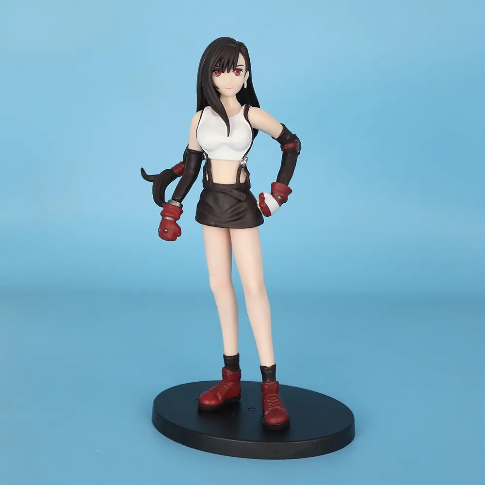 Final Fantasy Tifa Anime Figure Model, Secondary Dimension Beautiful Girl Collectible, Cosplay Accessory, Handmade Craftsmanship, PVC Action Figure