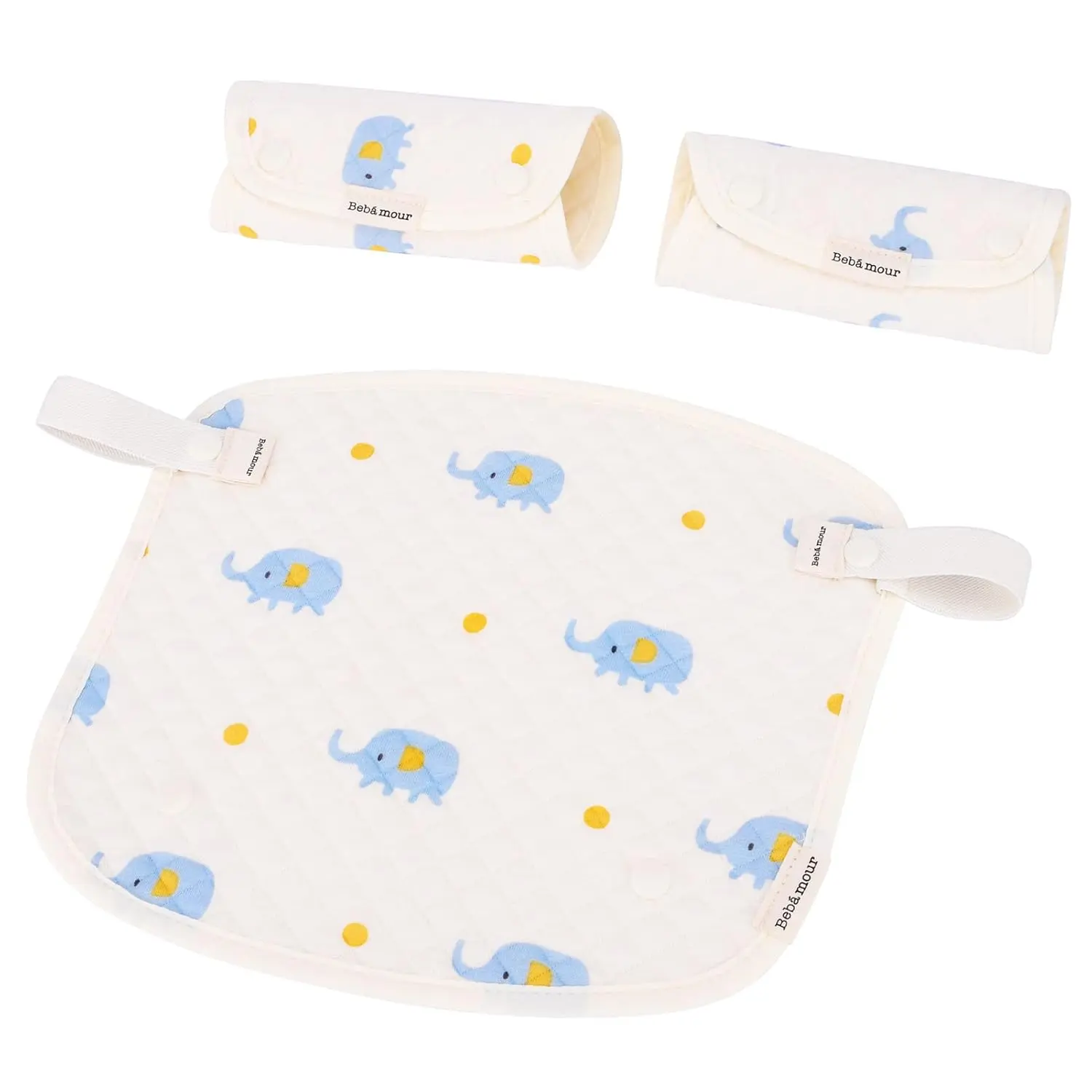 Baby Carrier Drool Bib with Elephant Animals Pattern, Reversible Cotton Teething Shoulder Pads for Baby Boys & Girls, Teething Bib, No, Baby Character Bibs & Burp Cloths
