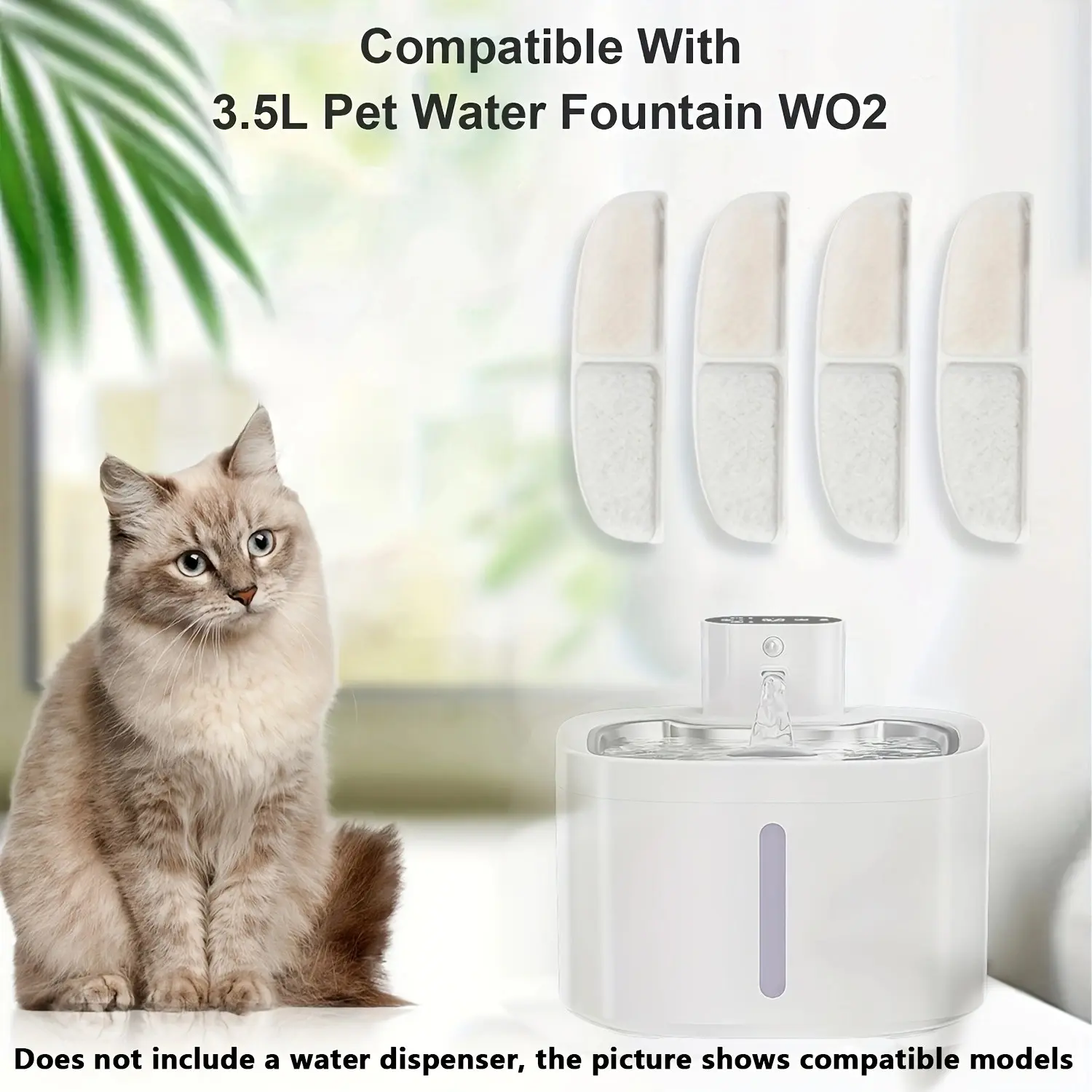 12pcs Pet Water Filter Cartridges, Automatic Cat Water Dispenser Accessories, Particle Separation, Softened Water, Improved Taste, Encourages Drinking
