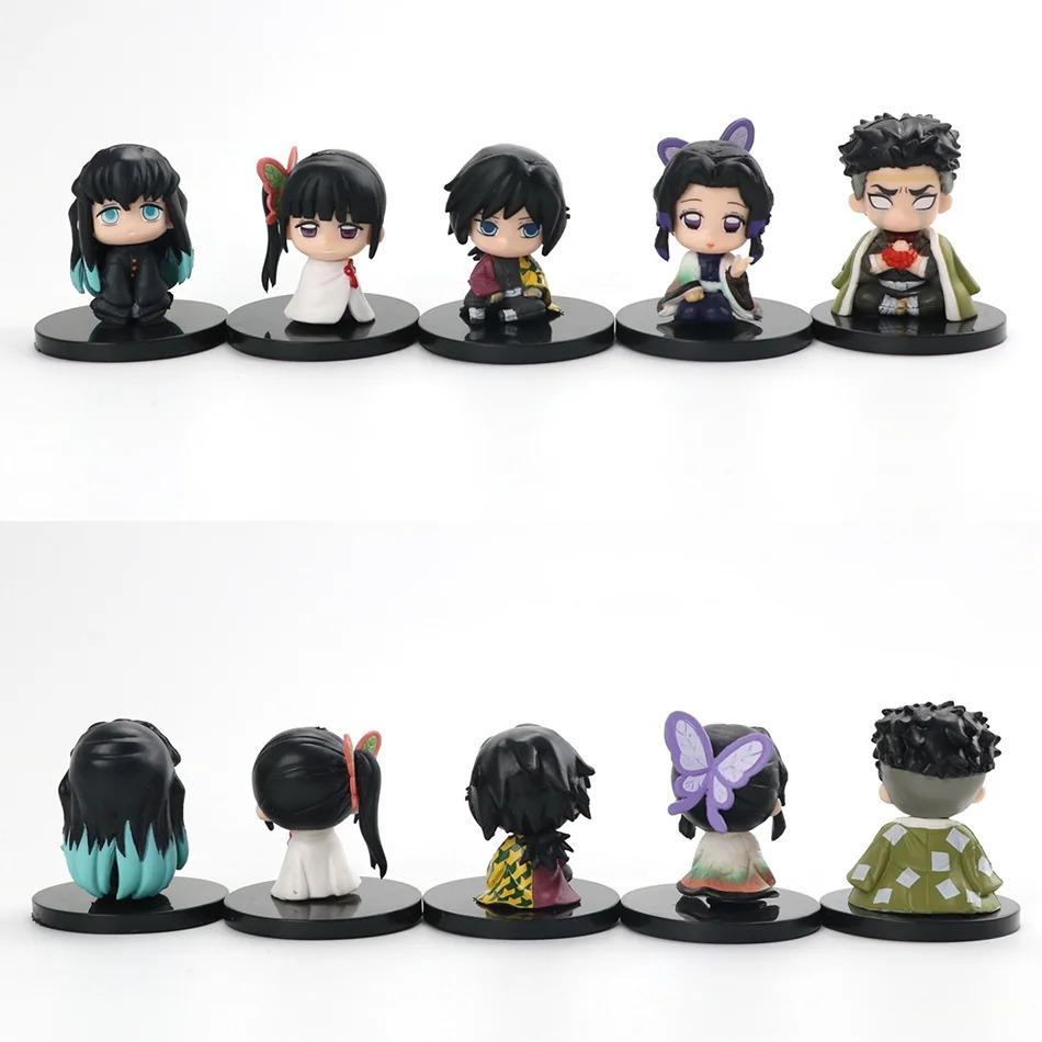 HOT Anime Q Version Demon Slayer Sitting Ghost Doll Tanjiro Nidouzi Inosuke Zenizu Figure Action Figure Movie Model Toys Doll