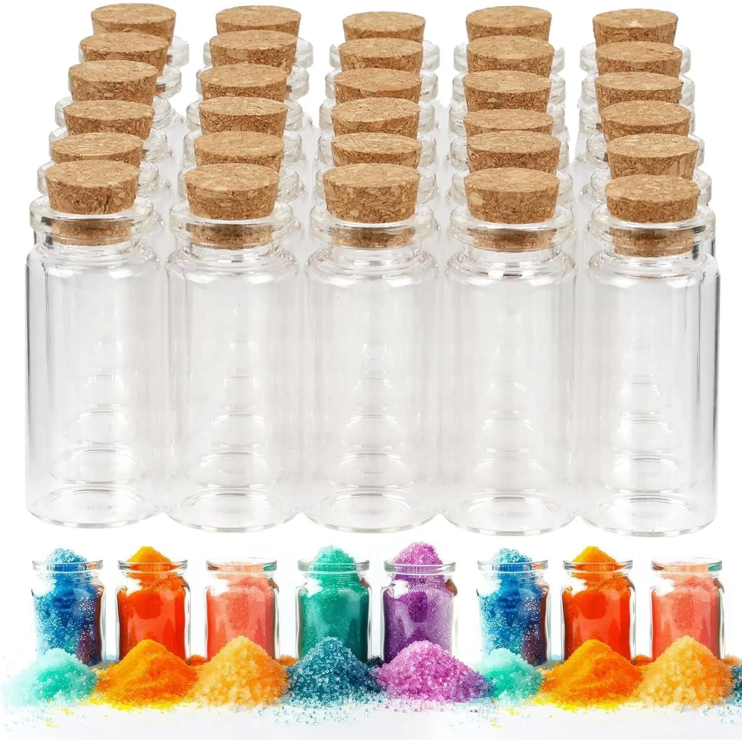 30PCS 10ML Mini Glass Spell Jars with Cork, Small Potion Bottles Glass Vials Message in a Bottle for Party, Art Crafts, DIY Projects, Wedding Favors