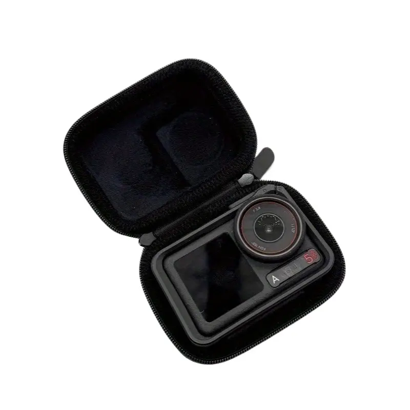 Hard PU Carrying Case for DJI Osmo Action 6/5 Pro/4/3, Portable Storage Bag with Carabiner, Travel Protective Pouch for GoPro 13/12 Cameras