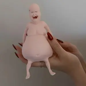 Weird yet Cute Soft Stress-Relief Ball, Unique and Charming New Stress-Relief Toy, Funny Gift, Unique Adult Squeeze Toy in the Shape of a Bald Old Man, Party Favors, Halloween Funny Gift