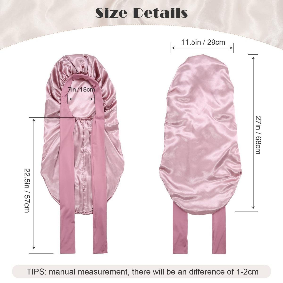 AWAYTR Single Layer Long Satin Bonnet Adjustable Silk Like Hair Bonnets for Women Sleeping Cap for Hair with Elastic Tie Band Hair Care Cap Haircare AWAYTR Single Layer Long Satin Bonnet Adjustable Silk Like Hair Bonnets for Women Sleeping Cap for Hair with Elastic Tie Band Hair Care Cap Haircare