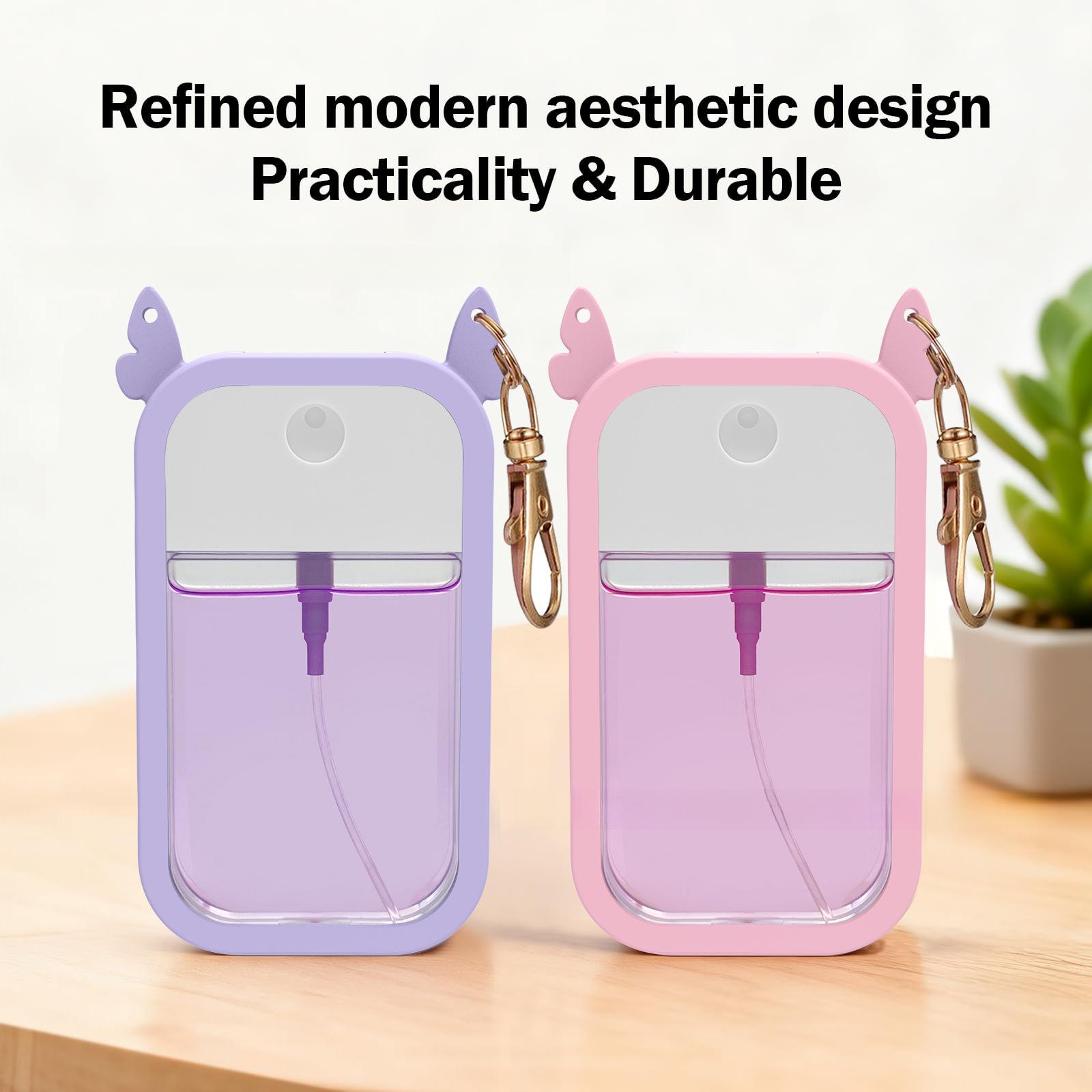 30ml Card-Style Travel Spray Bottle - Leakproof Refillable Perfume Atomizer for Toiletries, Portable Mini Sprayer Set with funnel, PP silicone case, Perfume dispenser