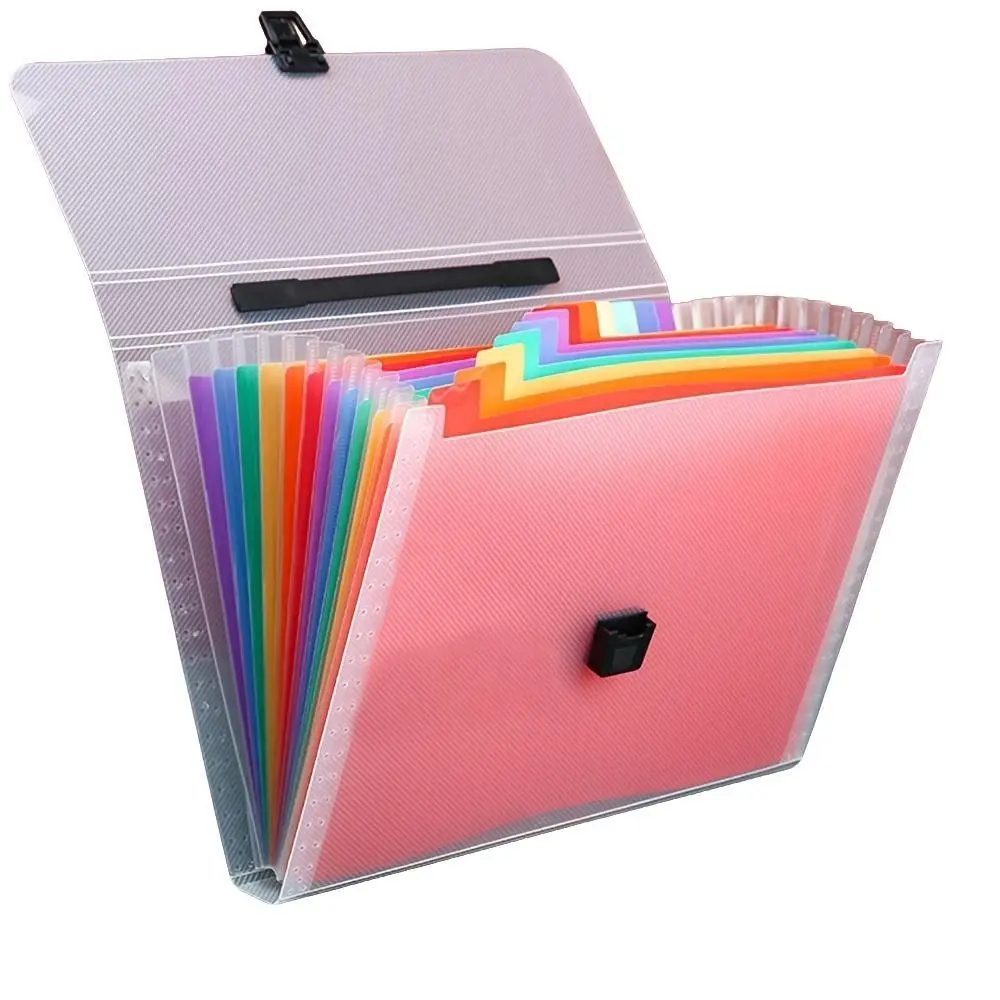 13 Grid Expanding File Folder, 1 Count Large Capacity Portable Accordian File Box, File Folder for Classroom Office, Expandable Folder