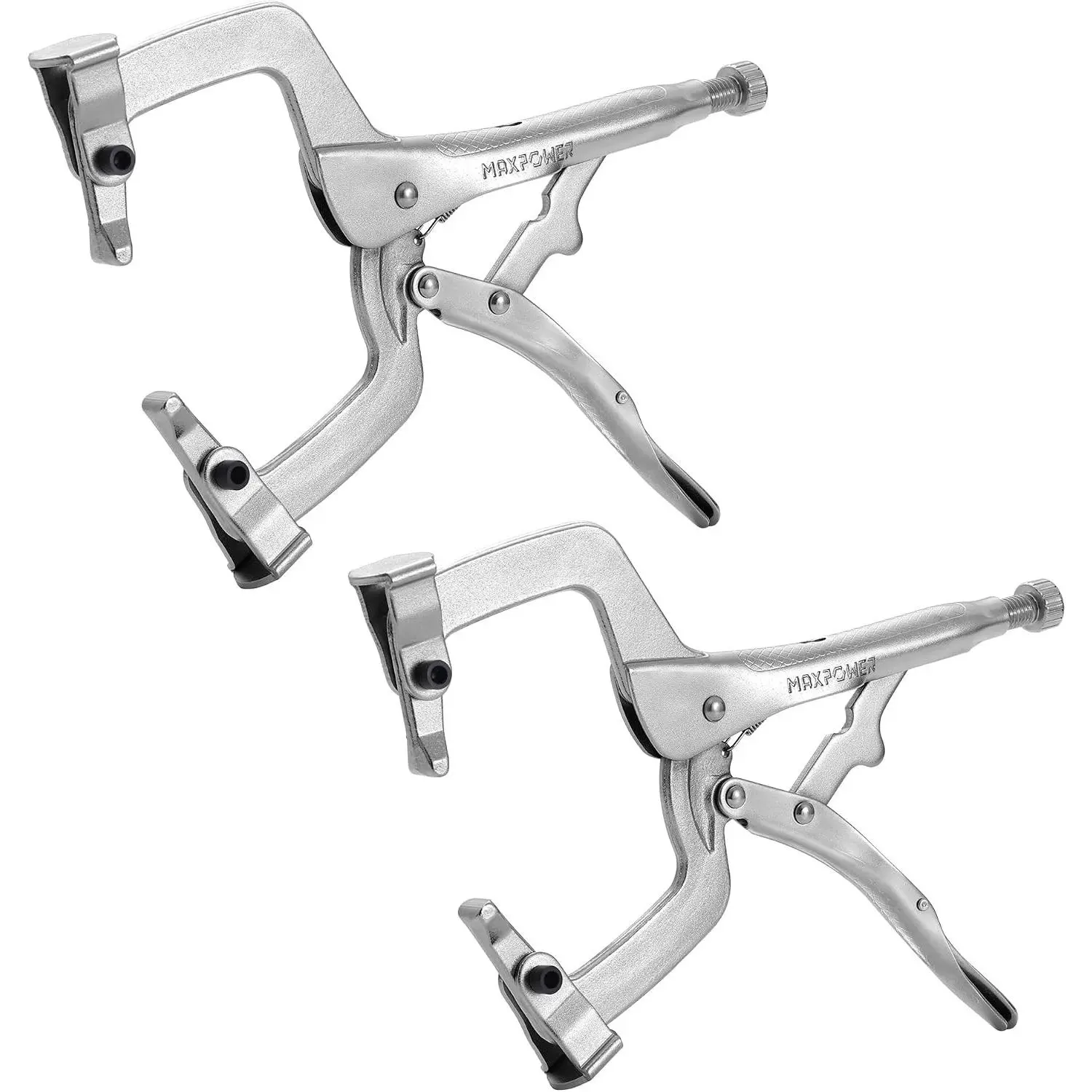 2-Pack 11" Locking C Clamps with Swivel Pads and Regular Tips