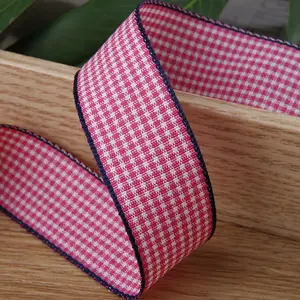Colorful Plaid Ribbon, Dual Color Plaid Fabric Ribbon, DIY Bow Hair Accessory Material, Clothing Gift Bouquet Packaging Ribbon