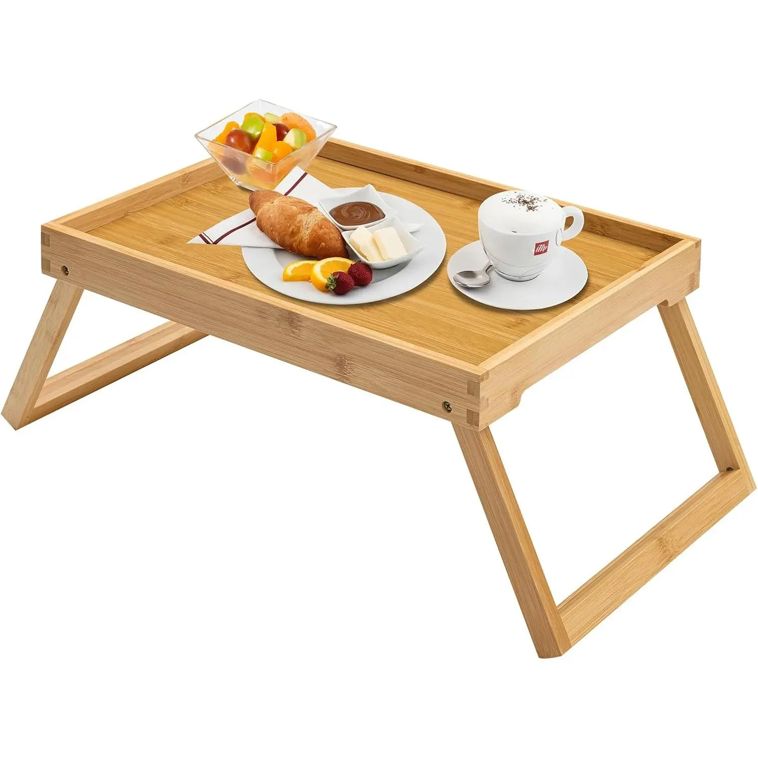 Bed Tray Table with Foldable , Breakfast Tray, (Beige) | Laptop Desk with Folding  for Bed or Sofa,,Dinner, Serving,TV Table,Kitchen,Eating,Working