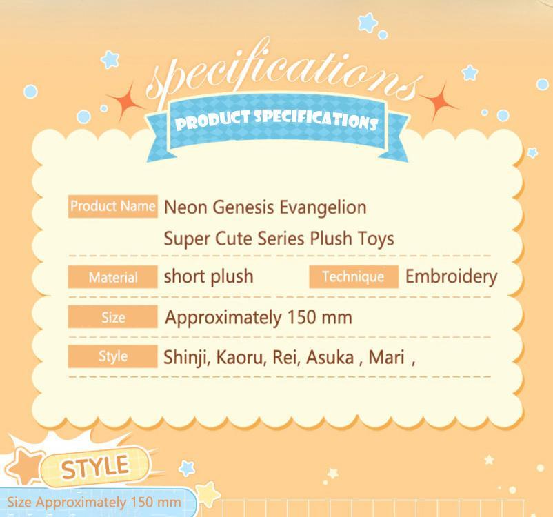 15cm NEON GENESIS EVANGELION Kawaii Figure EVA Plush Doll Rei Ayanami Asuka Anime Peripheral Bag Pendant Collection Model Toys