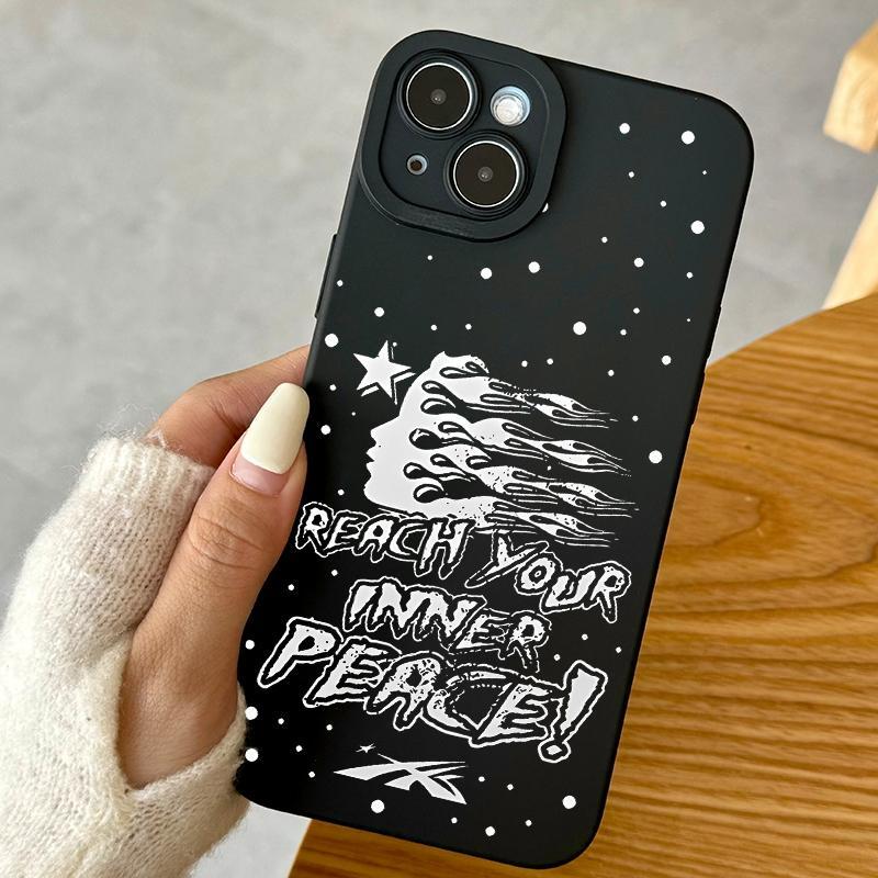 Creative Graffiti Pattern Phone Case, Shockproof Phone Protective Cover, Phone Accessory Compatible with iPhone 11 12 13 14 15 16 17 Pro Max