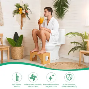 Adjustable Toilet Stool - Flip, 7" and 9" Adjustable Heights - Improve Bathroom Posture and Comfort, Doctor Recommended Aid for Constipation & IBS – Brown ﻿