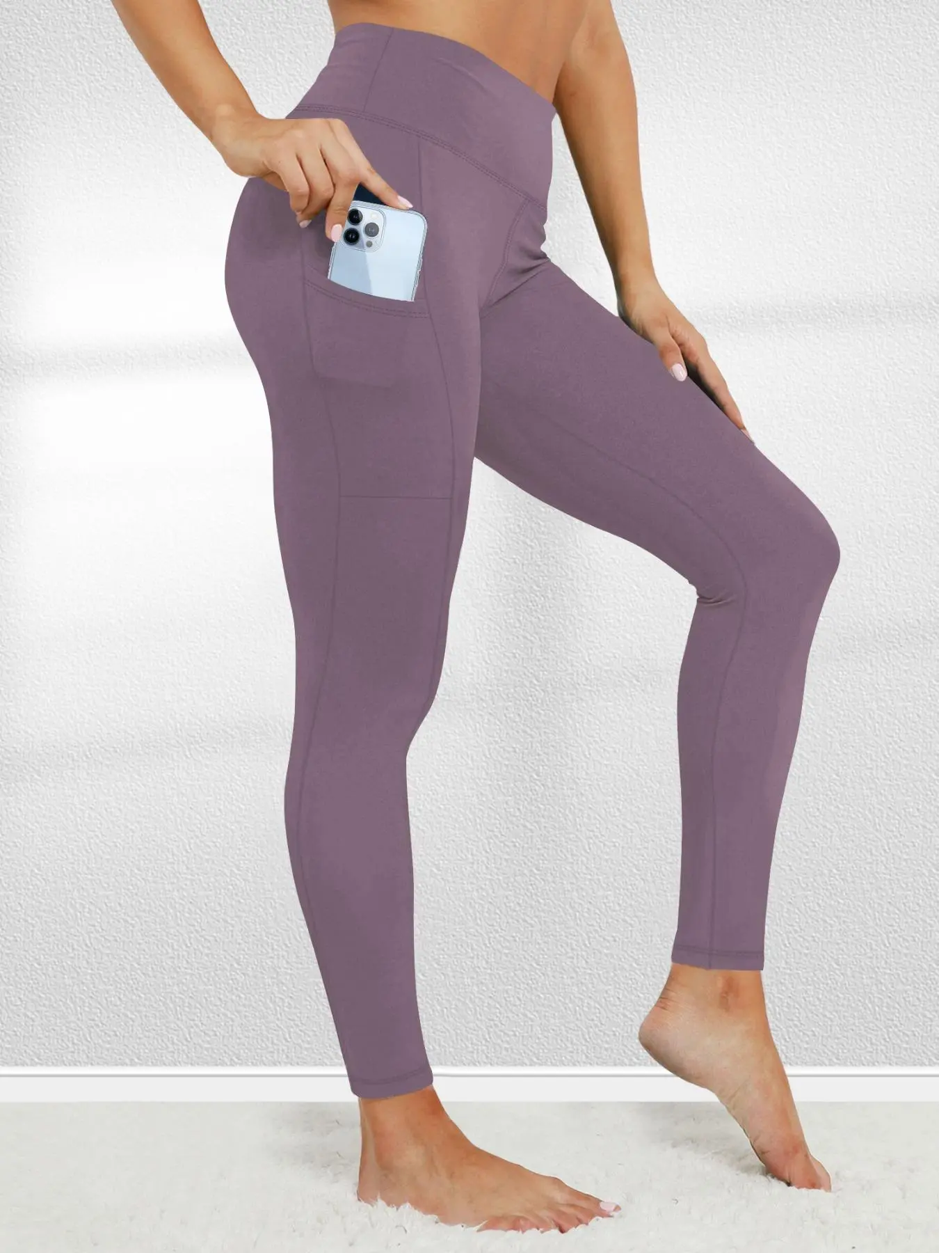 Women's Plain High Waist Pocket Design Leggings, Casual Comfy Skinny Pants for Daily Wear, Ladies Bottoms for All Seasons