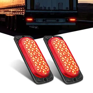 Nilight 5.5-Inch Aluminum Housing LED Tail Lights (2 PCS, 24 Red LEDs) - Surface Mount, IP67 Waterproof, 10-30V for RV Camper Truck, Boat - Running, Brake, Turn Signals, Marker Lights with Outdoor Foam Cooling