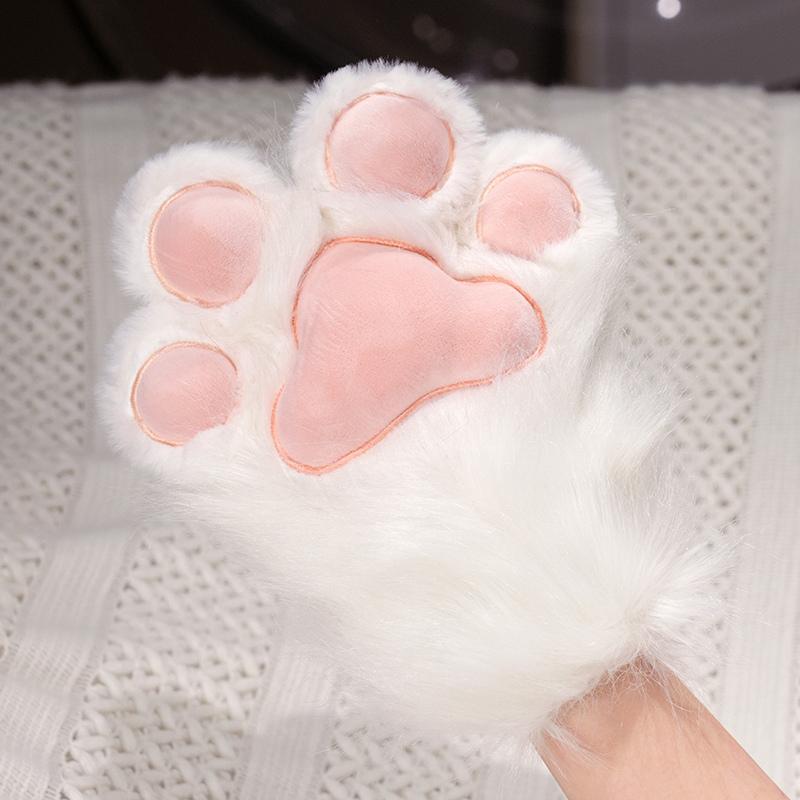 Kawaii Plush Furry Cat Claw Gloves Bird wings Faux Fur Fox Paws Mittens for Halloween Cosplay Costume Accessories Gloves
