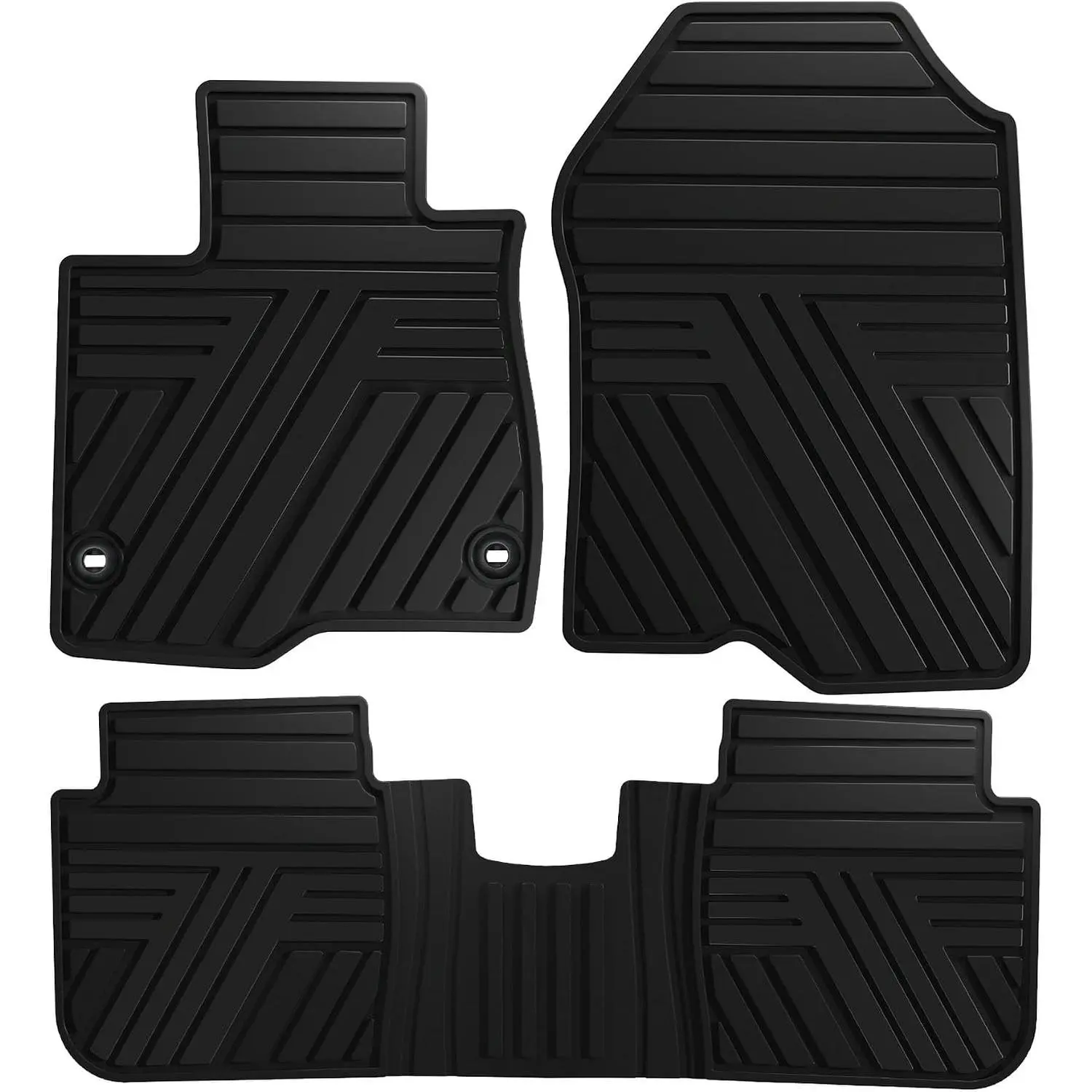 Rubber Floor Mats for Honda CR-V 2026 2025 2024 2023 (Gasoline & Hybrid) |   All Weather Custom Fit Heavy Duty Anti-Slip Car Mats for CRV, 1st & 2nd Row, Black