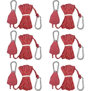 A Man's Tools Longer 14ft Retractable Paracord Rope Tie Down Ratchet Strap Small Straps Mini Rope Cam Lock Tent Canopy Tie Down Adjustable Outdoor Windproof Tightener Tensioner Hanger Grow Light 6 Pack 1/8"