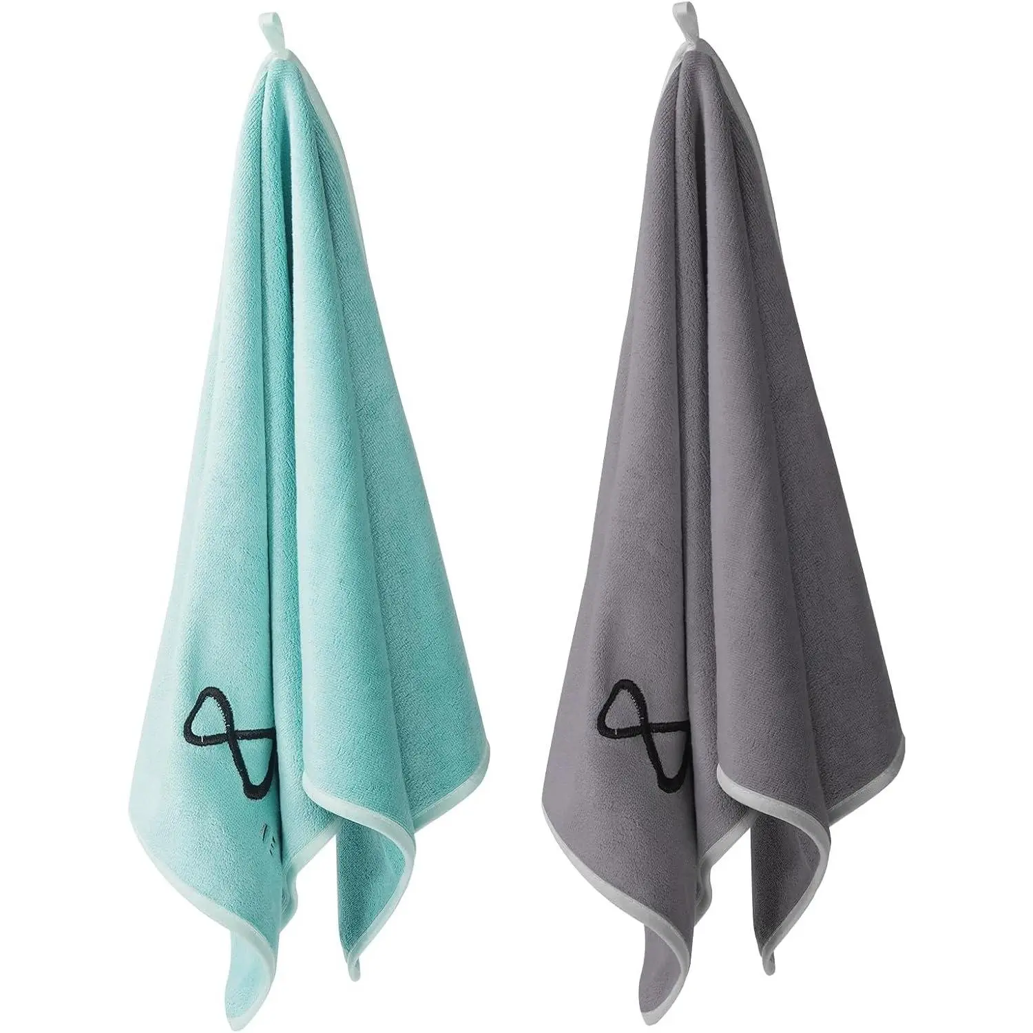 Unisex 2-Pack Large Microfiber Sports Towels (380 GSM, 15"x31") for Gym & Yoga, Quick-Drying, Absorbent, Soft, Washable & Reusable
