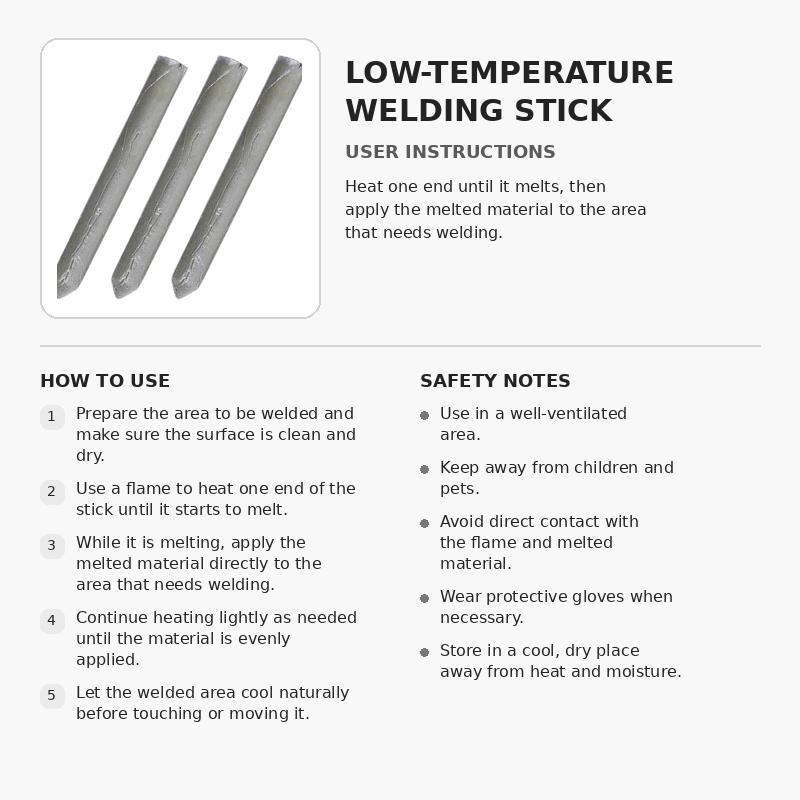Low-Temperature, Easily Fusible Aluminum Welding Rods, Suitable for Water Tanks and Pipes. Multi-Functional, Fast-Melting Flux-Cored Rods, Suitable for Stainless Steel, Copper, Iron, and Aluminum, Effectively Repairing and Filling Welds