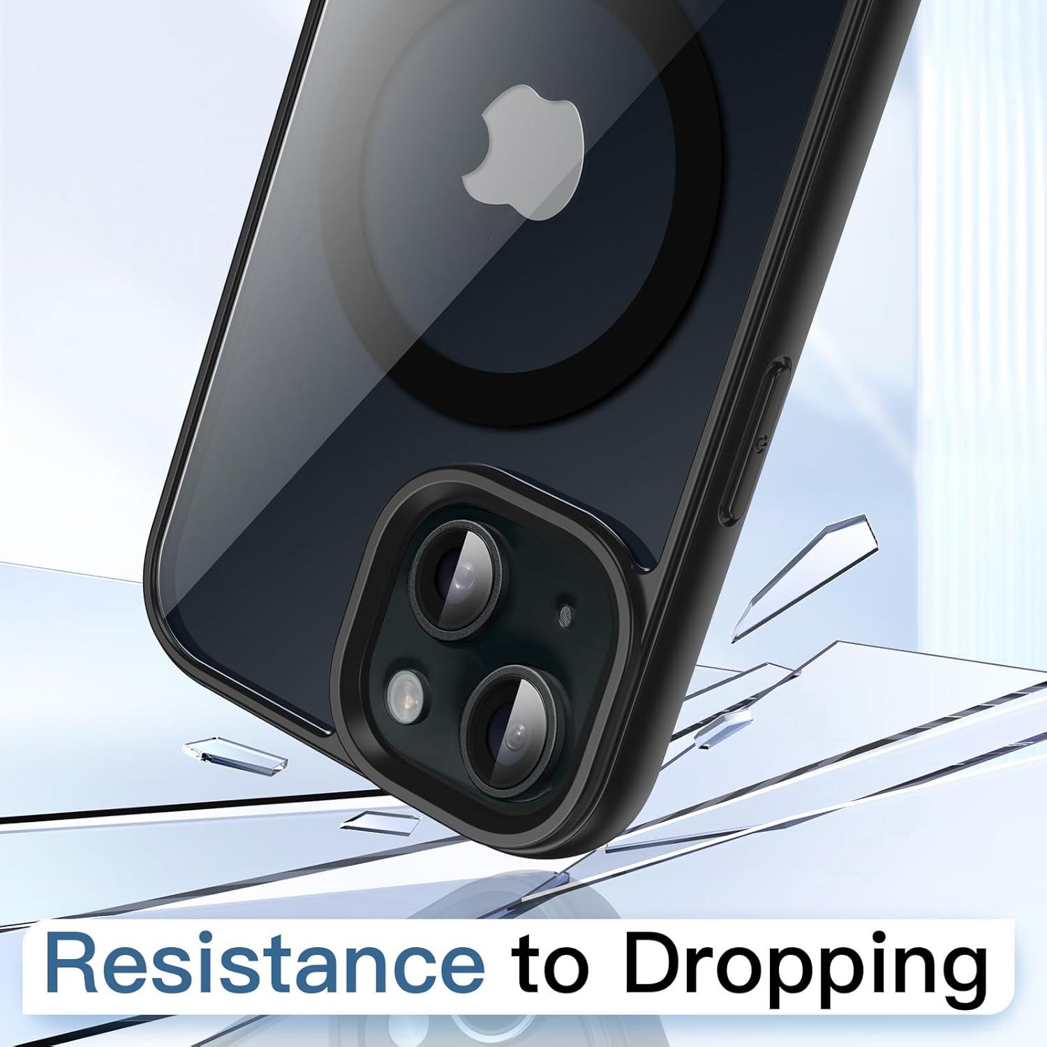 Magnetic Cases for iPhone 17 Pro Max  16 15 14 13 12 11 Pro Max Plus case Compatible with MagSafe, Shockproof Phone Bumper Cover, Solid Color Matte TPU Frame, Anti-Scratch Clear Back case