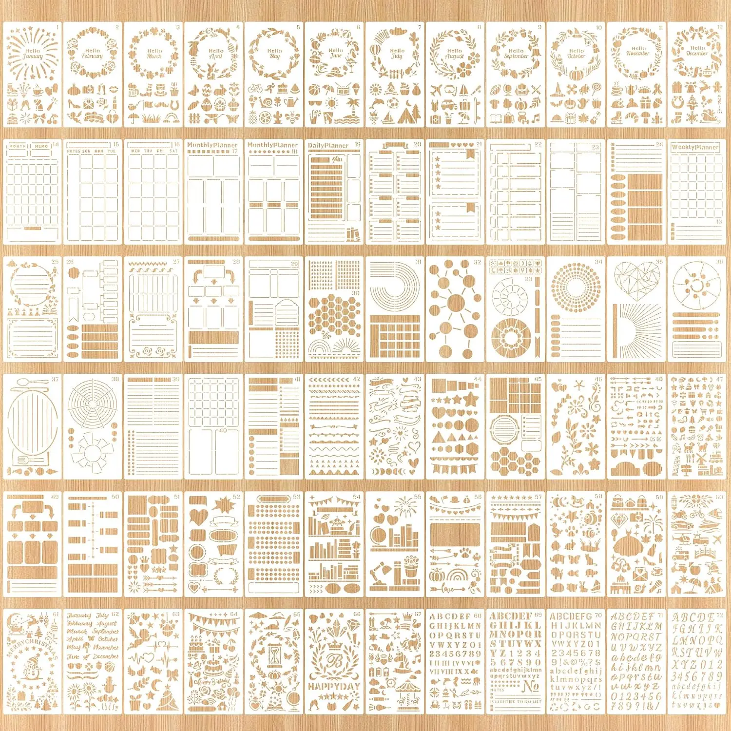 40 count Journal Stencils, Planner Stencils for Journal Supplies 40 count Journal Stencils, Planner Stencils for Journal Supplies