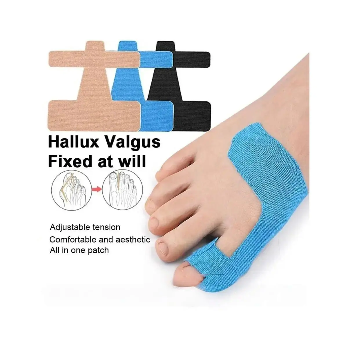 Trendy Hallux Valgus Toe Corrector Sleeve, Soft Breathable Bunion Support Strap, Orthopedic Big Toe Straightener Separator, Adjustable Universal Foot Brace, Practical Foot Care Tool, Relieve Toe Discomfort During Daily Activities and Walking sohochic