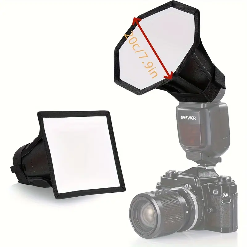 Set of Two Collapsible Softboxes for Speedlight Flashes, Featuring an Octagonal 5.9"/15Cm And a Rectangular 6"X5" Design, Compatible with Z2/Z1/V1 Round Head Flashes And Brands Like Godox, Sony, Nikon, And Canon