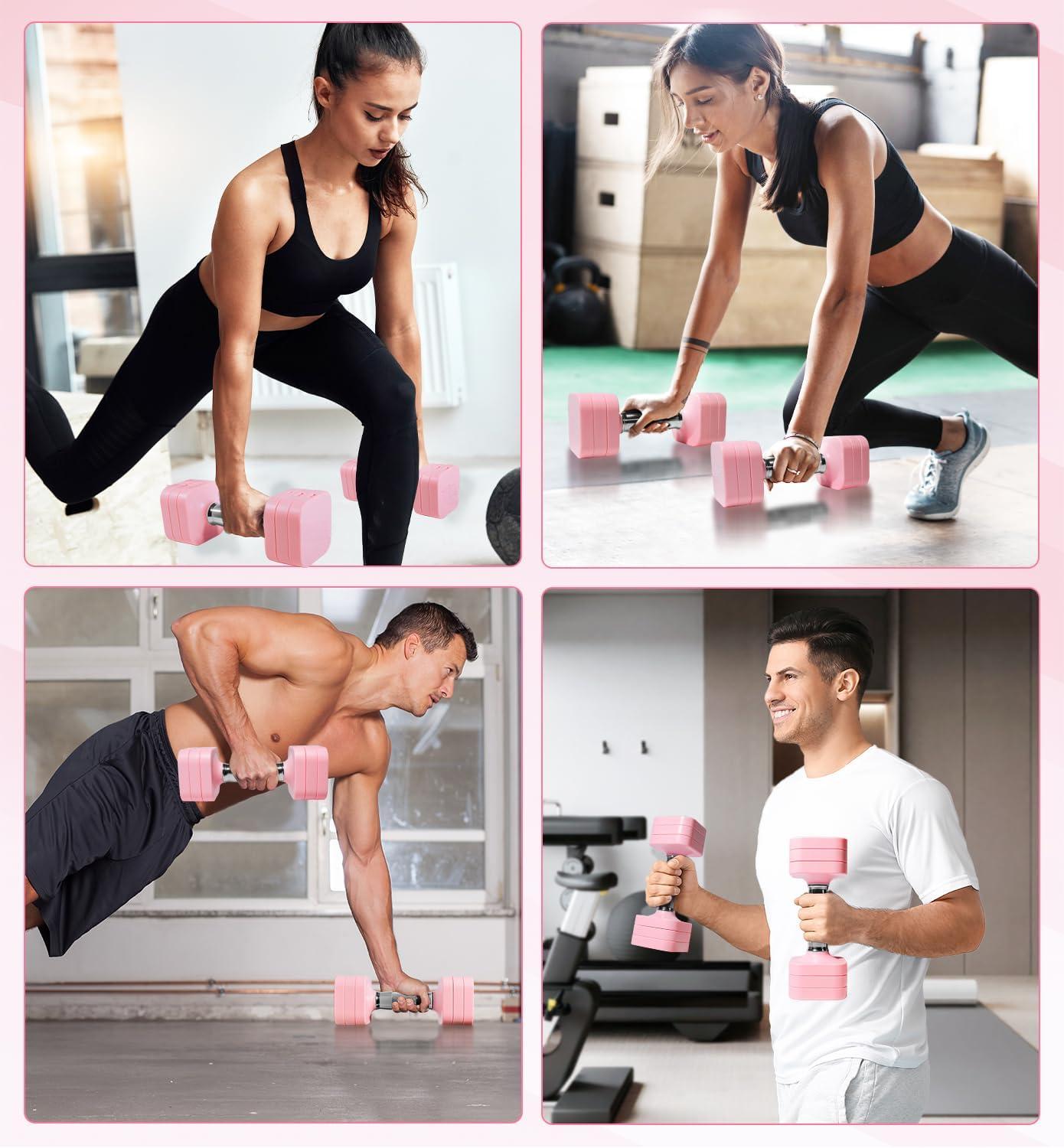 SUNDAY MIRTH 15LB 20LB 40LB 50LB Adjustable Dumbbell Set Free Weights Dumbbells Set for Women Men Hand Weights Sets Adjust Dumbbell Weight Sets for Home Gym Exercise Workout Strength Training Equipments