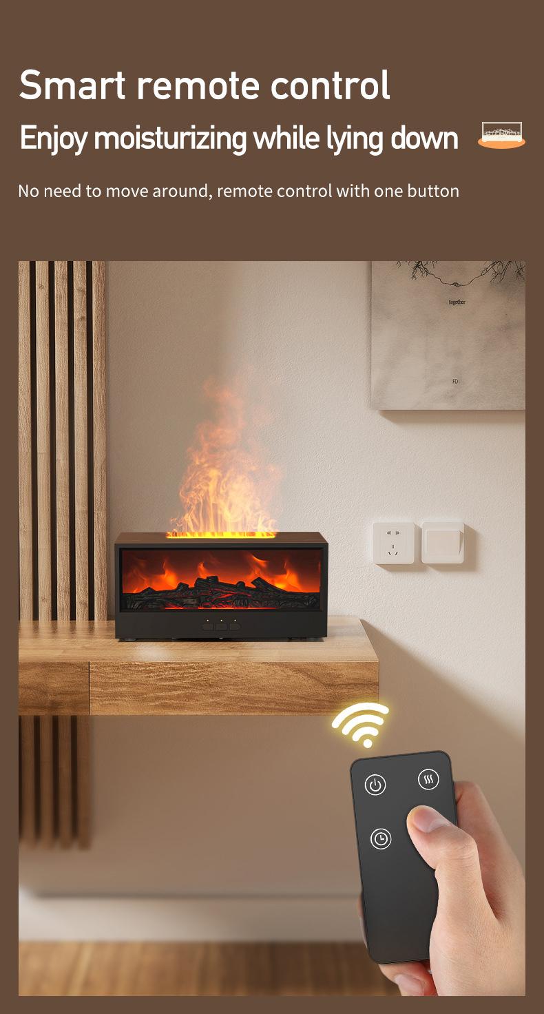 USB Flame Diffuser Humidifier - Realistic Fireplace Glow, Ultra-Quiet Mist, Relaxing Night Light, Home Decor Gift