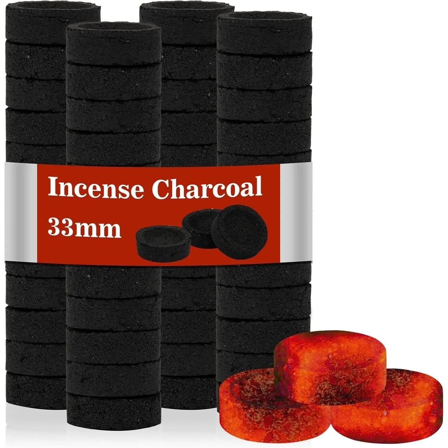 50PCS Quick Light Incense Charcoal Briquettes - Fast-Lighting Charcoal DiscsGift