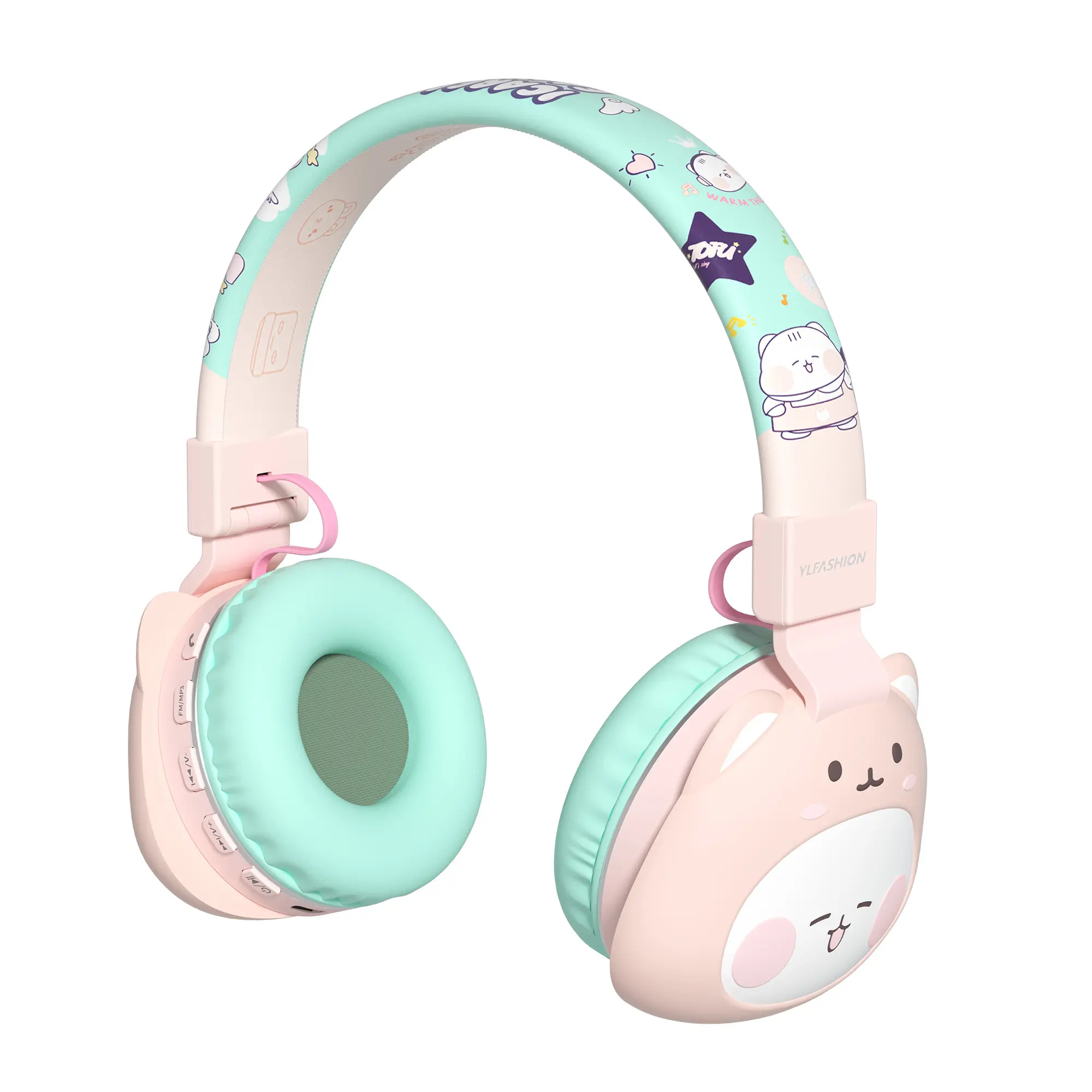 Perfect cartoon Bluetooth headset for kids gift Headphone Print Bulk Headphones