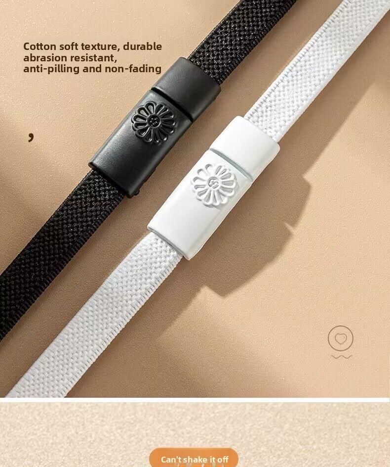 Lazy free buckle shoelaces, white elastic elastic rope, flat sports men's and women's children's free tie fixing artifact