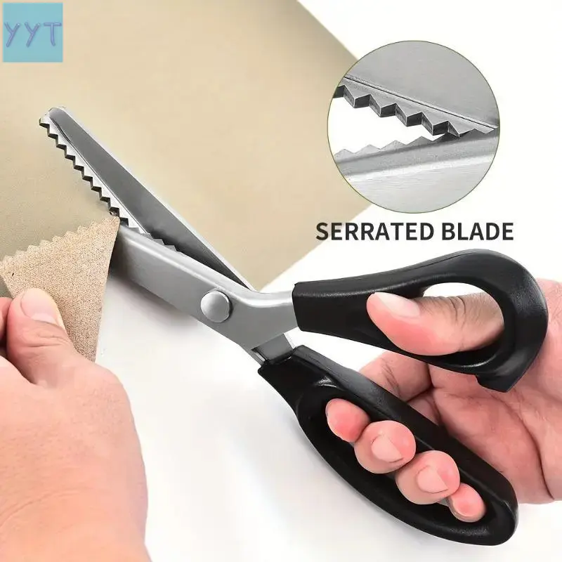 YYT1 Stainless Steel Zig Zag Scissors with Serrated Teeth - Perfect Crafts, Lace, Dressmaking, Sewing & Tailoring - Durable & Sharp, Lace Crafting Tool |   Sharp Cutting Tool |   Durable Craftsmanship, S, Crafting Sewing Tools