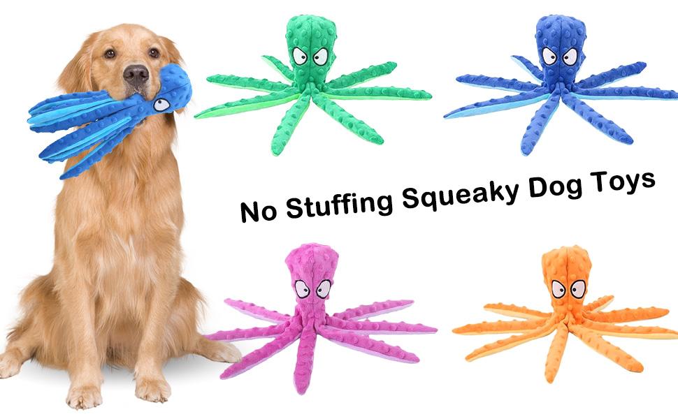 Four angels-Dog Squeaky Toys Octopus - No Stuffing Crinkle Plush Dog Toys for Puppy Teething, Durable Interactive Dog Chew Toys for Small, Medium and Large Dogs Training and Reduce Boredom-MRWJ pet Four angels-Dog Squeaky Toys Octopus - No Stuffing Crinkle Plush Dog Toys for Puppy Teething, Durable Interactive Dog Chew Toys for Small, Medium and Large Dogs Training and Reduce Boredom-MRWJ pet