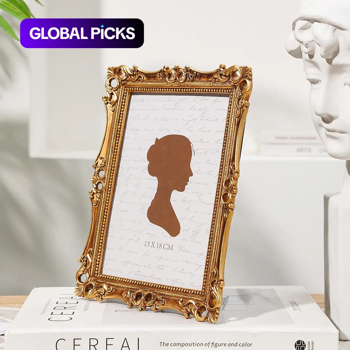 Vintage Resin Photo Frame with Vine Design, European Elegant Floral Decorative Border, Hand-Painted Home Decoration, Photography Prop, Sturdy Frame Design, Vintage Picture Frames #GLOBAL PICKS