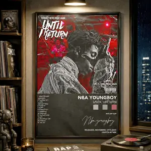 360 Alley NBA YoungBoy "Until I Return" Album Cover Poster, Modern Canvas Wall Artwork, Bedroom Wall Decor, Hip Hop Room Decor, Music Fan Gift, Home Wall Decor