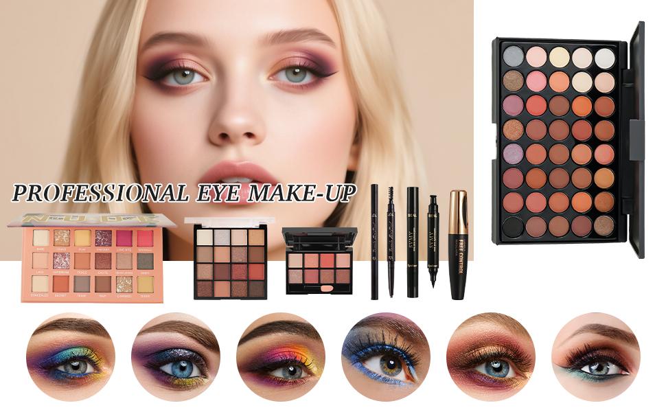 All in One Makeup Kit for Women Full Kit,Makeup Set for Women, Includes Eyeshadow Palette/Foundation/Lipstick/Eyeliner/Mascara/makeup Brush,Makeup Gift Set for Christmas & Birthday&Holiday&Everyday.