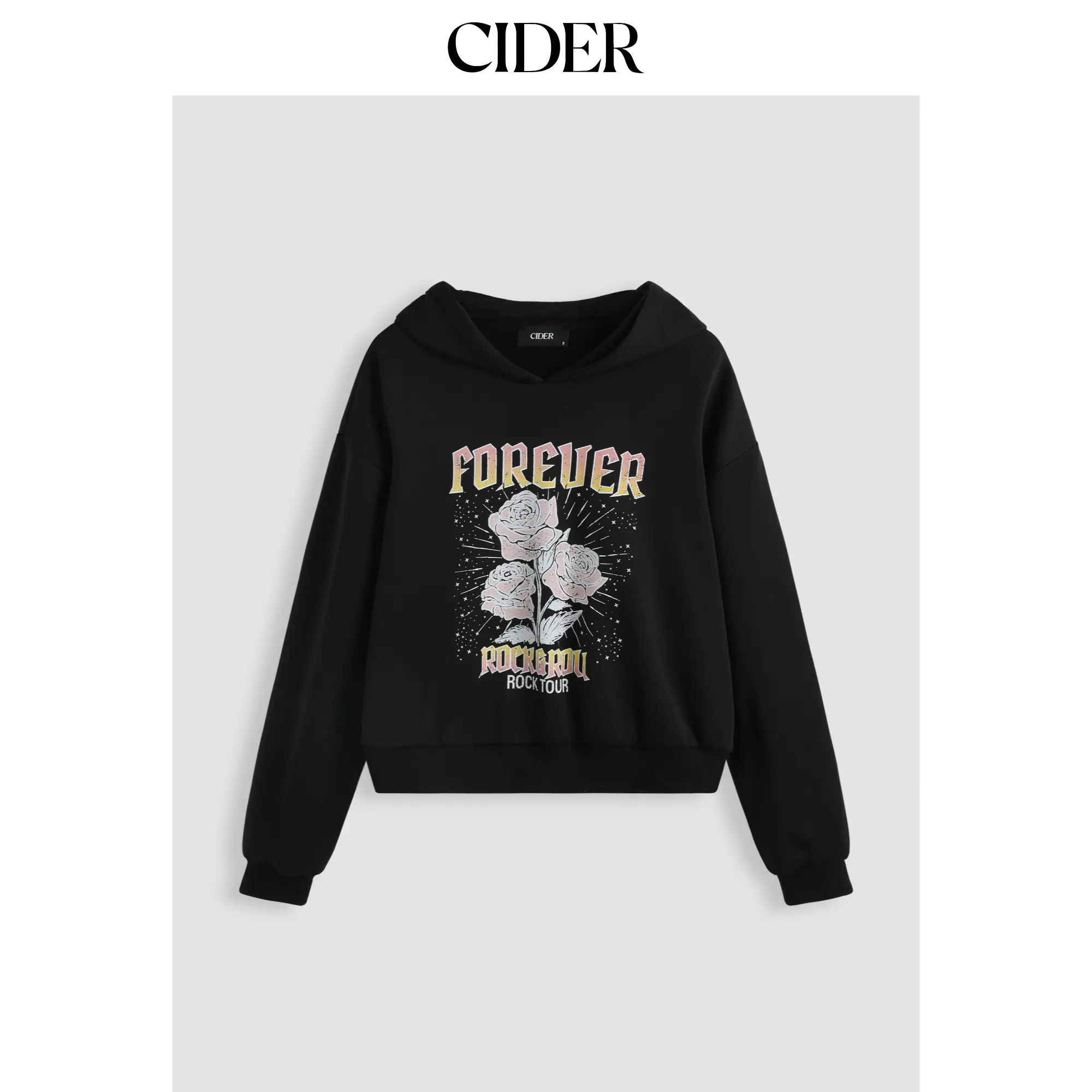 Cider [size 2-10] FOREVER Terry Rose Graphic Hoodie