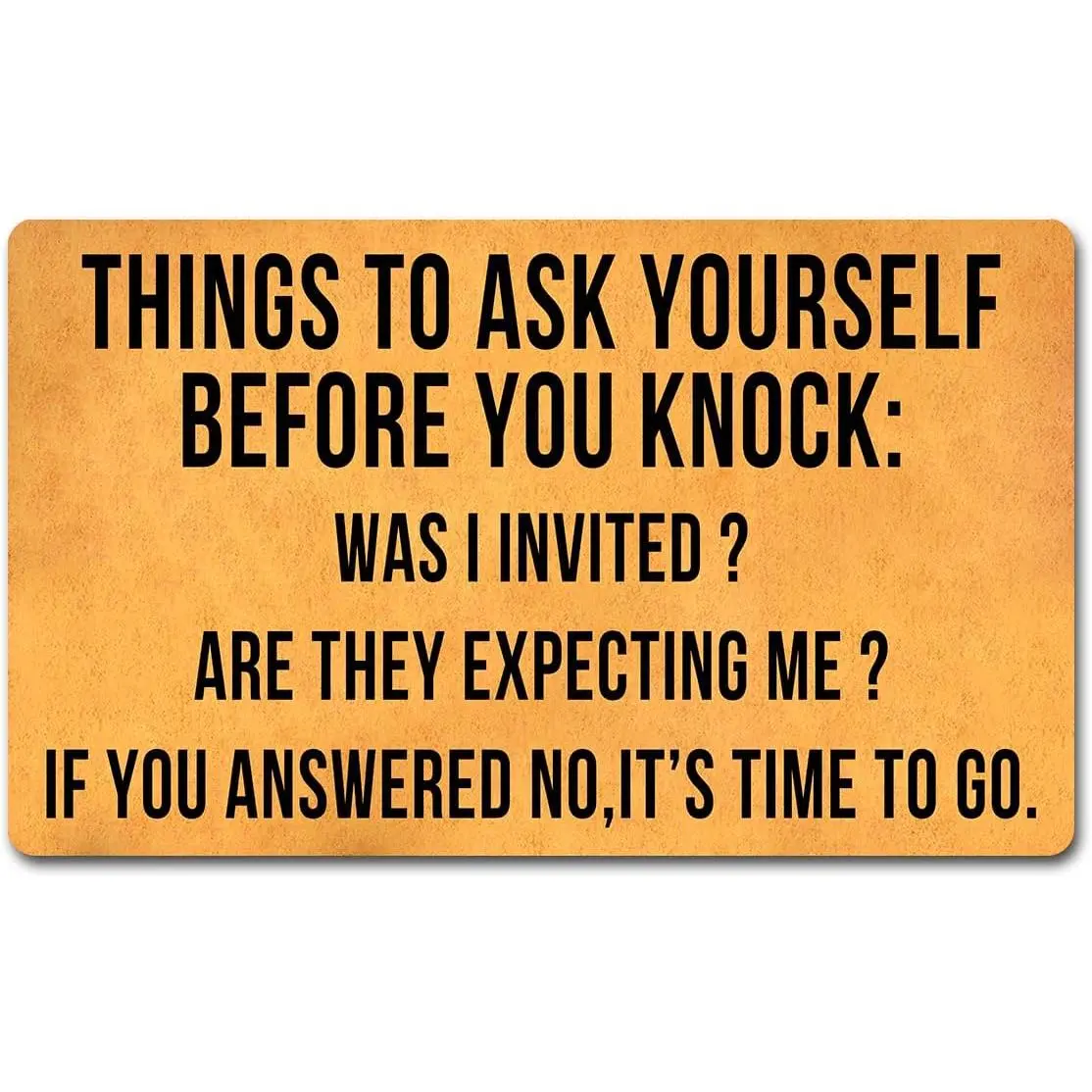 Funny Welcome Doormat with Rubber Back 16"(W) x 24"(L)Things to Ask Before You Knock Was Invited If Not It's Time To Go Doormat for Entrance Way Hello Monogram Mats for Front Door Mat Kitchen Rugs