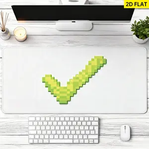 Extra Large pixel art green check mark Mouse Pad,Non Slip Rubber Pad,Desktop Decoration Drotection Pad,Washable,Lock Edge Multi Size,Premium Multipurpose Mousepad For Office,Gaming Desk,Gift for Family and Friends