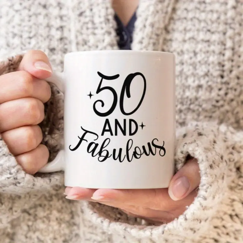 1pc, 50 and Fabulous Mug, 50th Birthday Mug, 50th birthday gift, 50 year old birthday, 50th bday, Personalized 50th birthday gift