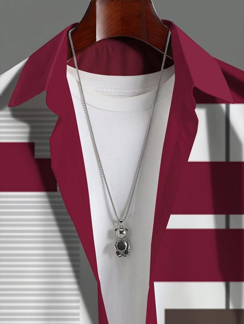 Plus Size Men's Short Sleeve Suit 2pcs Fashion Summer Sportswear Casual Suit with Solid Color Shorts for Comfortable Wear