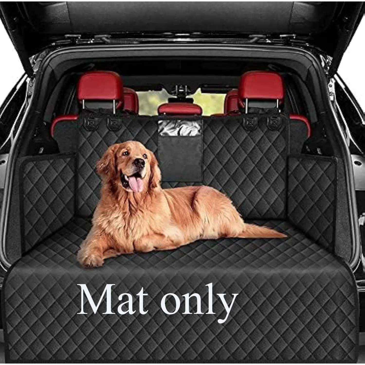 Single pack, dust-proof pet car mat designed for dogs on SUV trips; serves as both a seating mat and a cargo liner.