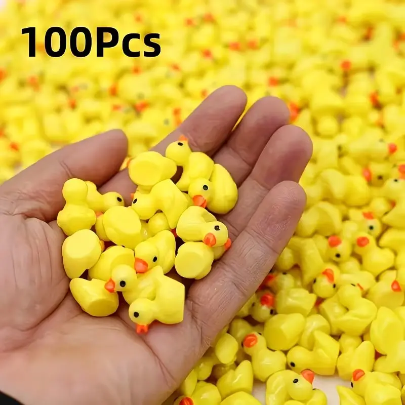 Mini Resin Duck Decorations, 100/200 Pieces, Garden Aquarium Plant DIY Party Toys, Playful Mini Duck Statues for Home Decoration Accessories