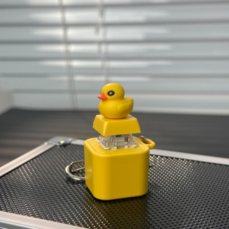 2026 NEW [Christmas Gift] Spinning Quack Duck Keychain Real Sounds Light Fidget Toy for Kids Adults TypeC Rechargeable Sensory Button 360-degree Rotation girl  room  accessories i̇phone  16  pro  cases