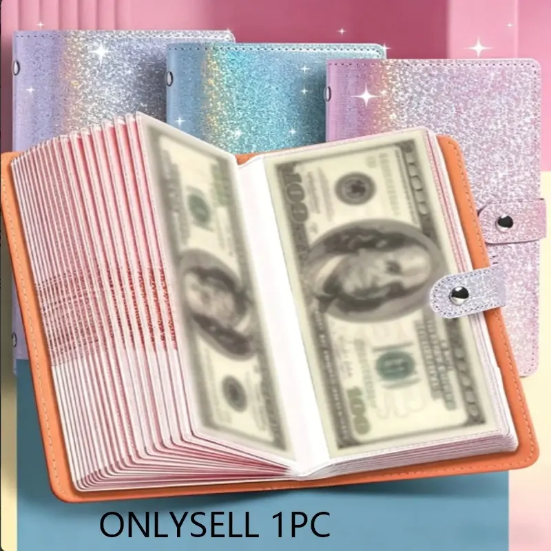 PU Leather Checkbook Organizer, Bill Organizer Planner, 50 Pages, Holds 100 Bills, Stamps, Credit Cards, Wallet Function, Waterproof, Colorful, Vibrant, Snap Closure