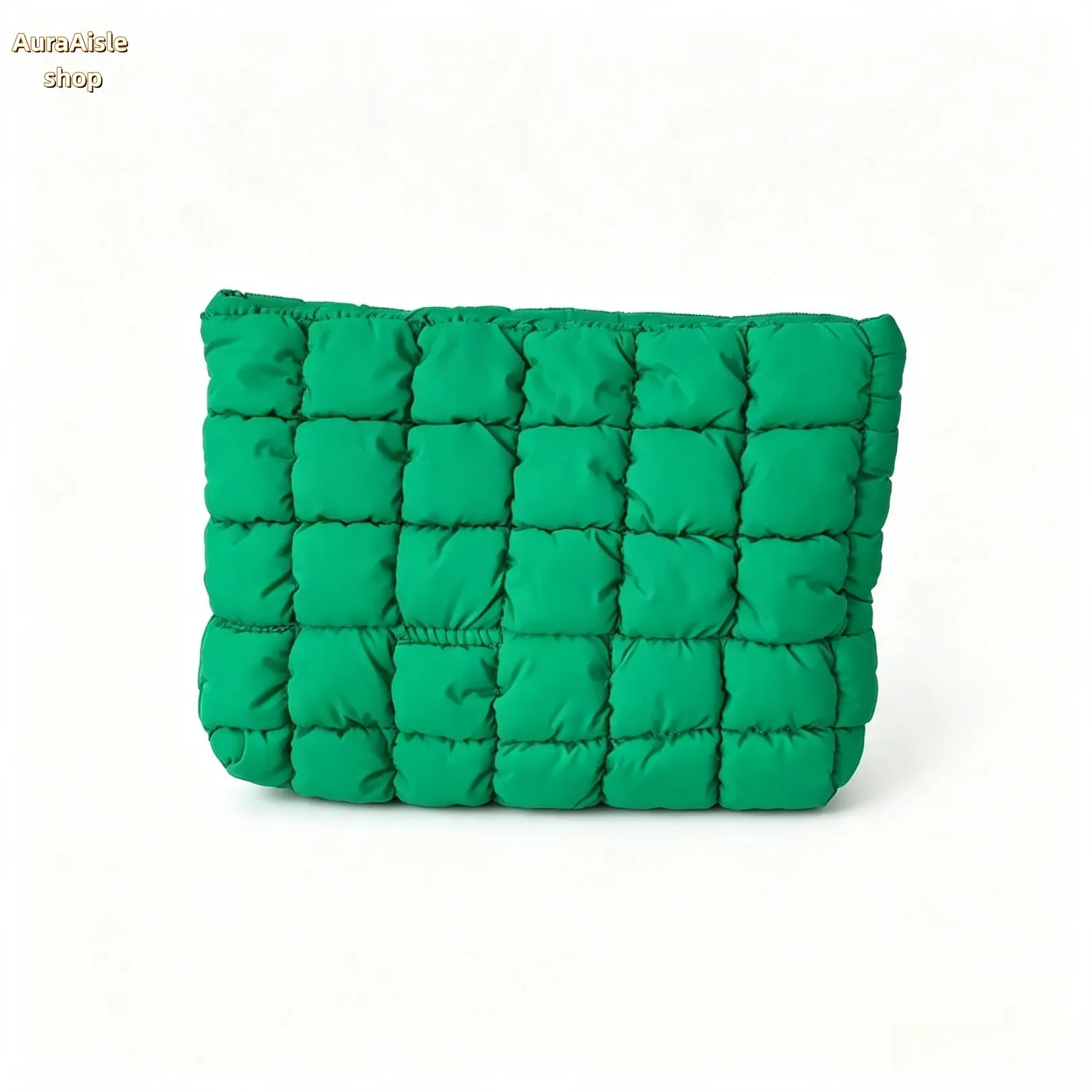 Large Capacity Quilted Clutch Pouch, Zipper Closure Cosmetic Organizer, Soft Padded Travel Storage Pouch, Daily Use Makeup Holder, Portable Toiletry Bag For Vacation, Weekend Getaway And Everyday Carry