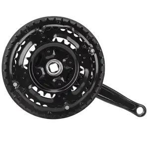 Carbon Steel Crankset 24-34-42t, Compatible with Mountain Bikes and Road Bikes, Durable Gear System for Cycling Enthusiasts
