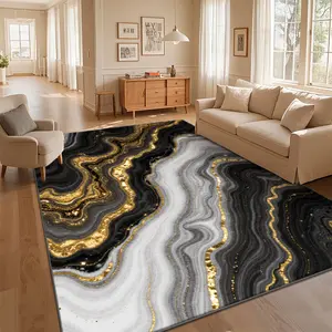 Local Delivery Multi Sizes Polyester Marble Fluid Ink Swirl Art Style For Living Room Bedroom Nursery Playroom Washable Non Slip Boho Farmhouse Runner Rug